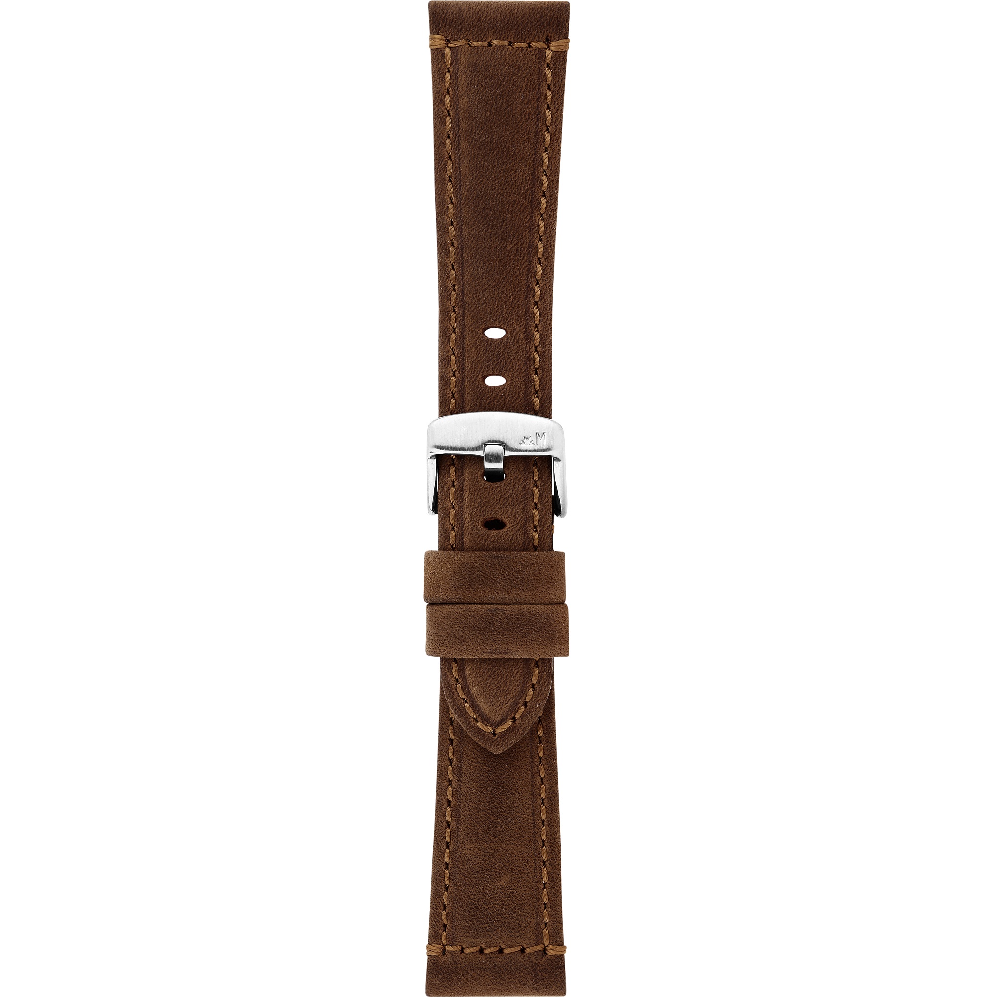 MORELLATO Perugino Hand Made Watch Strap 24-20mm Brown Leather Silver Hardware A01X6121D71032ST24 - 3