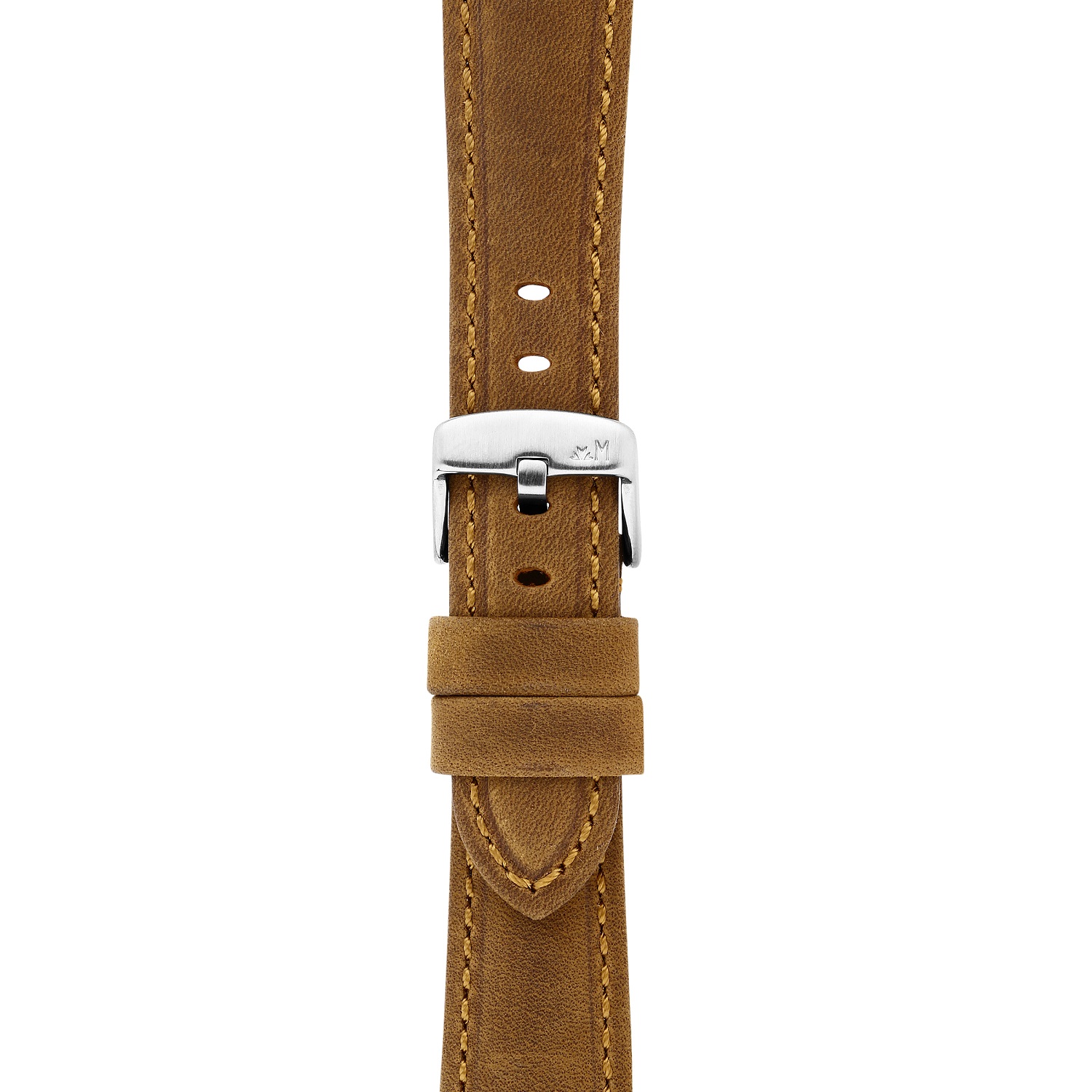 MORELLATO Perugino Hand Made Watch Strap 24-20mm Light Brown Leather Silver Hardware A01X6121D71037ST24 - 