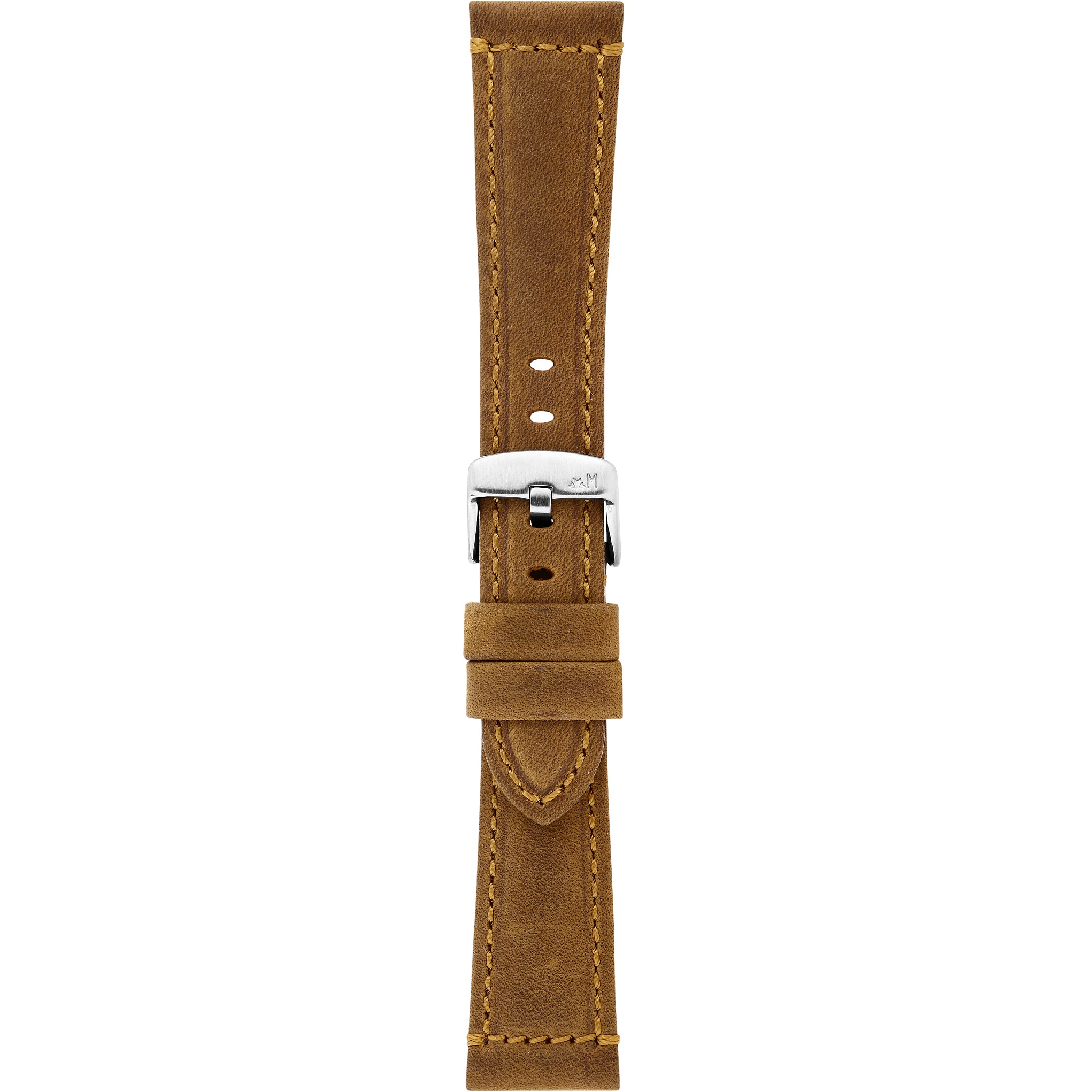 MORELLATO Perugino Hand Made Watch Strap 20-18mm Light Brown Leather Silver Hardware A01X6121D71037ST20 - 3