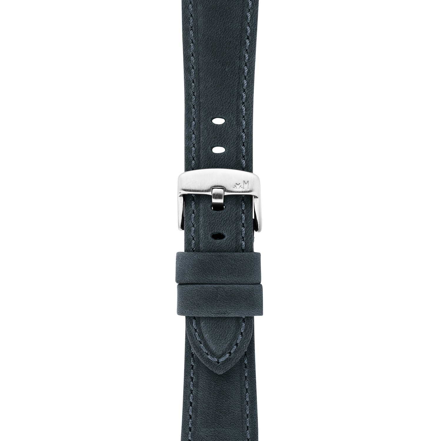 MORELLATO Perugino Hand Made Watch Strap 24-20mm Blue Leather Silver Hardware A01X6121D71064ST24 - 