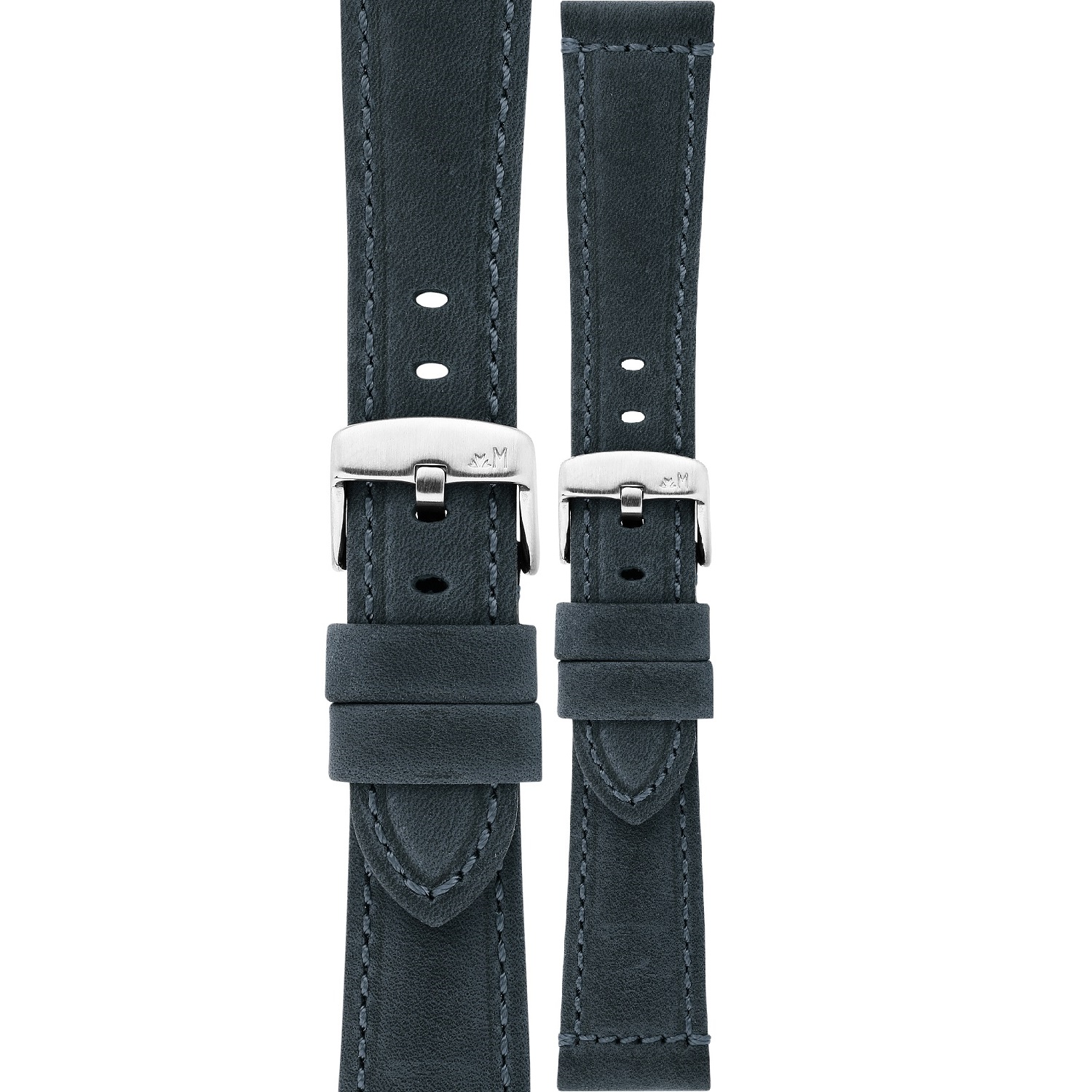 MORELLATO Perugino Hand Made Watch Strap 24-20mm Blue Leather Silver Hardware A01X6121D71064ST24 - 