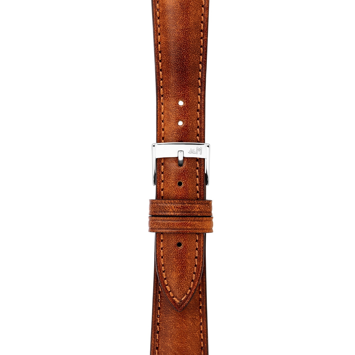 MORELLATO Reggiani Hand Made Watch Strap 22-18mm Light Brown Leather Silver Hardware A01X6122E40041CR22 - 