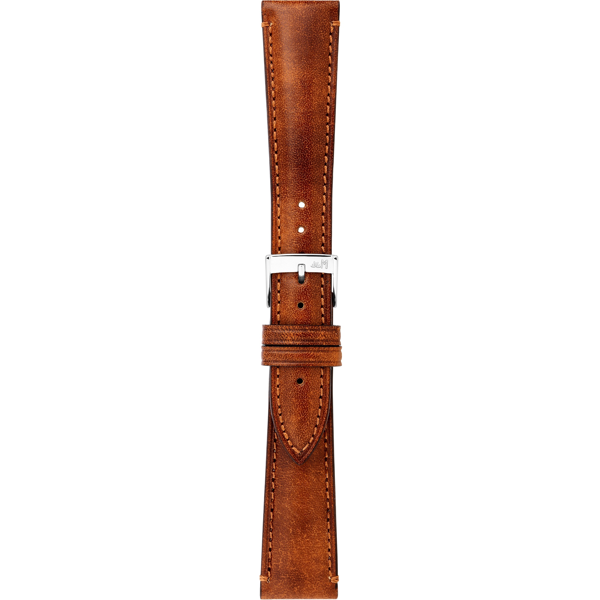 MORELLATO Reggiani Hand Made Watch Strap 14-12mm Light Brown Leather Silver Hardware A01X6122E40041CR14 - 3