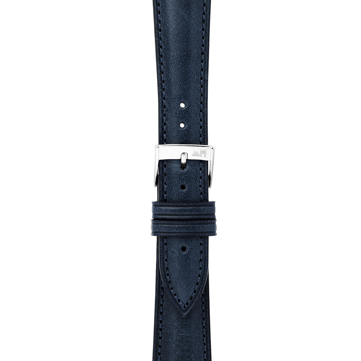 MORELLATO Reggiani Hand Made Watch Strap 22-18mm Blue Leather Silver Hardware A01X6122E40062CR22 - 