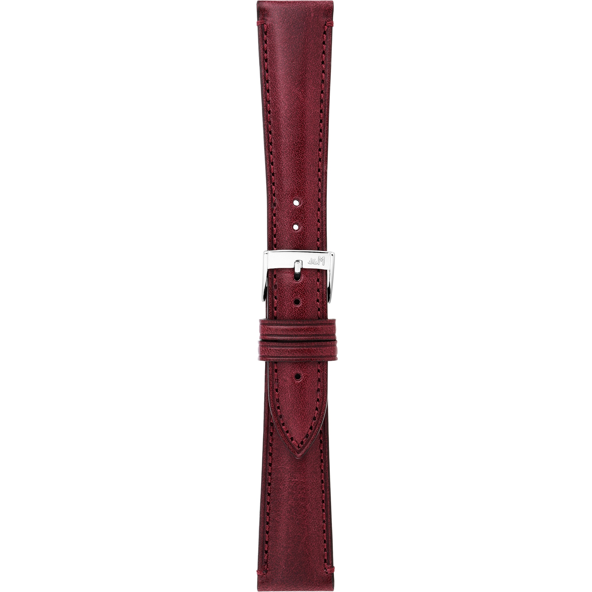 MORELLATO Reggiani Hand Made Watch Strap 16-14mm Bordeaux Leather Silver Hardware A01X6122E40081CR16 - 3