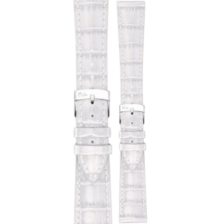 MORELLATO Bayon Watch Strap 20-16mm White Leather Silver Hardware A01X6167C54017CR20 - 