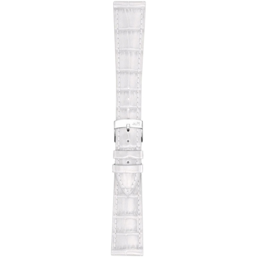 MORELLATO Bayon Watch Strap 20-16mm White Leather Silver Hardware A01X6167C54017CR20 - 