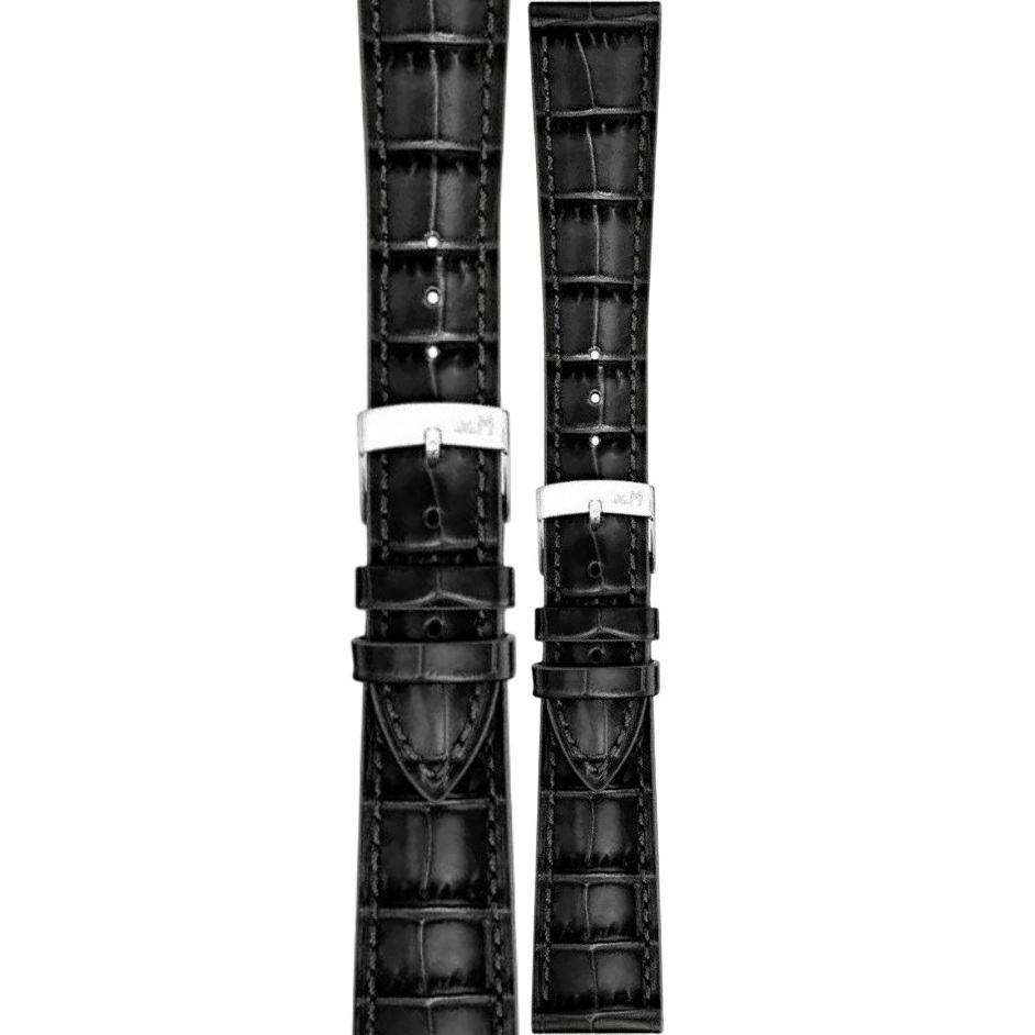MORELLATO Bayon Watch Strap 12-10mm Black Leather Silver Hardware A01X6167C54019CR12 - 