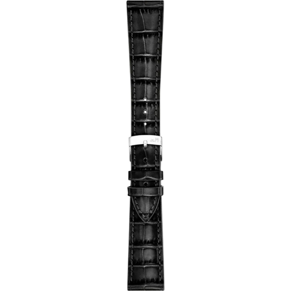 MORELLATO Bayon Watch Strap 12-10mm Black Leather Silver Hardware A01X6167C54019CR12 - 