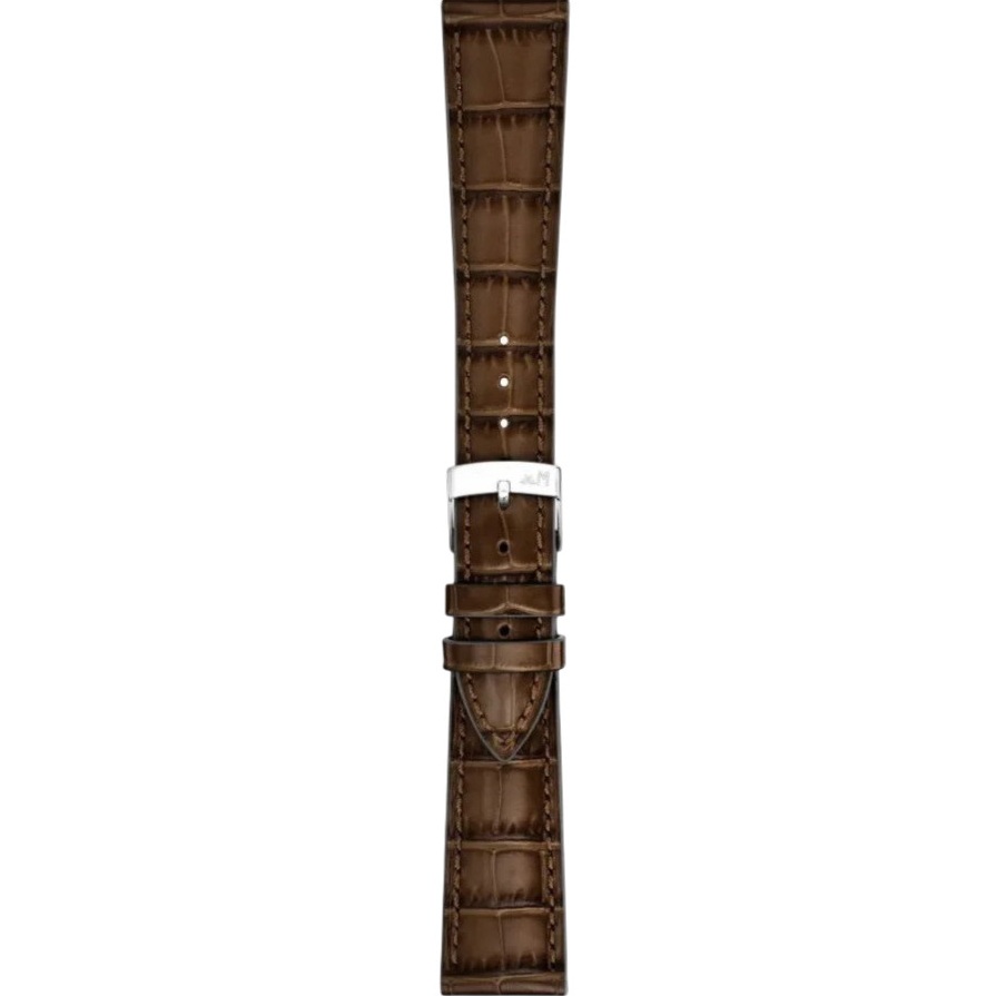 MORELLATO Bayon Watch Strap 12-10mm Dark Brown Leather Silver Hardware A01X6167C54034CR12 - 