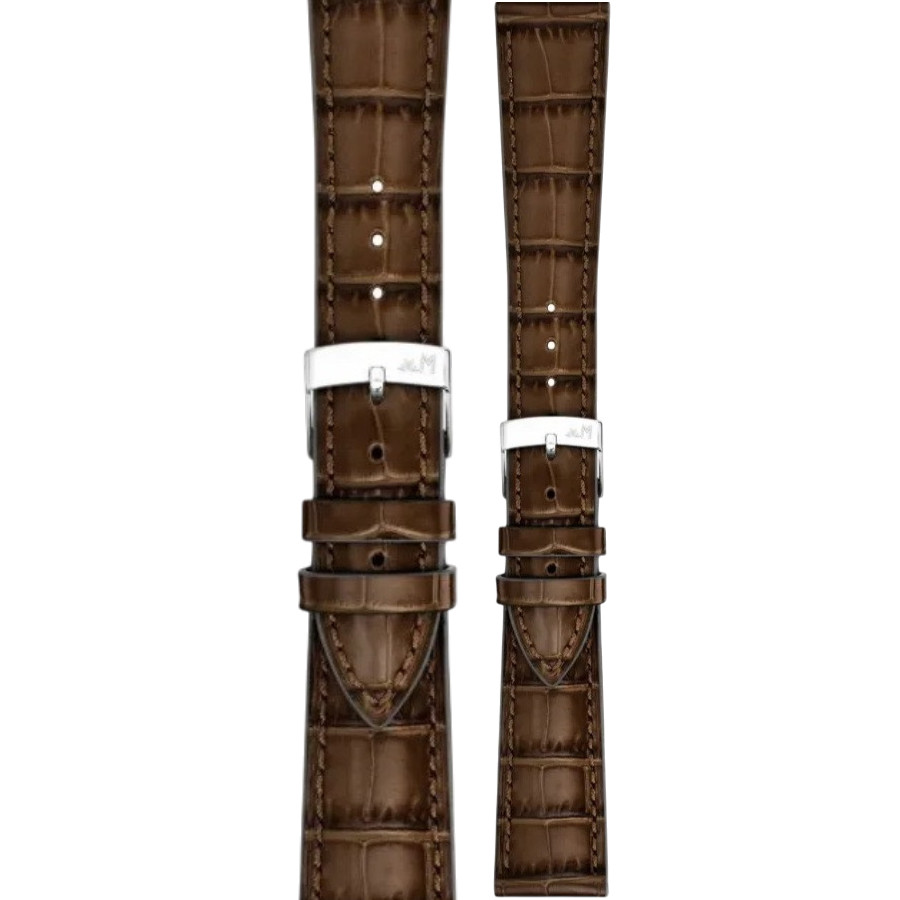 MORELLATO Bayon Watch Strap 12-10mm Dark Brown Leather Silver Hardware A01X6167C54034CR12 - 