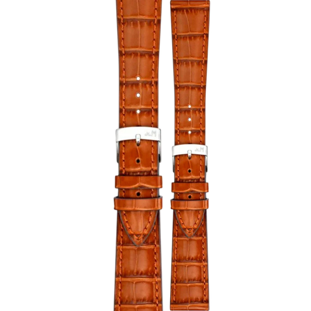 MORELLATO Bayon Watch Strap 16-14mm Brown Leather Silver Hardware A01X6167C54041CR16 - 