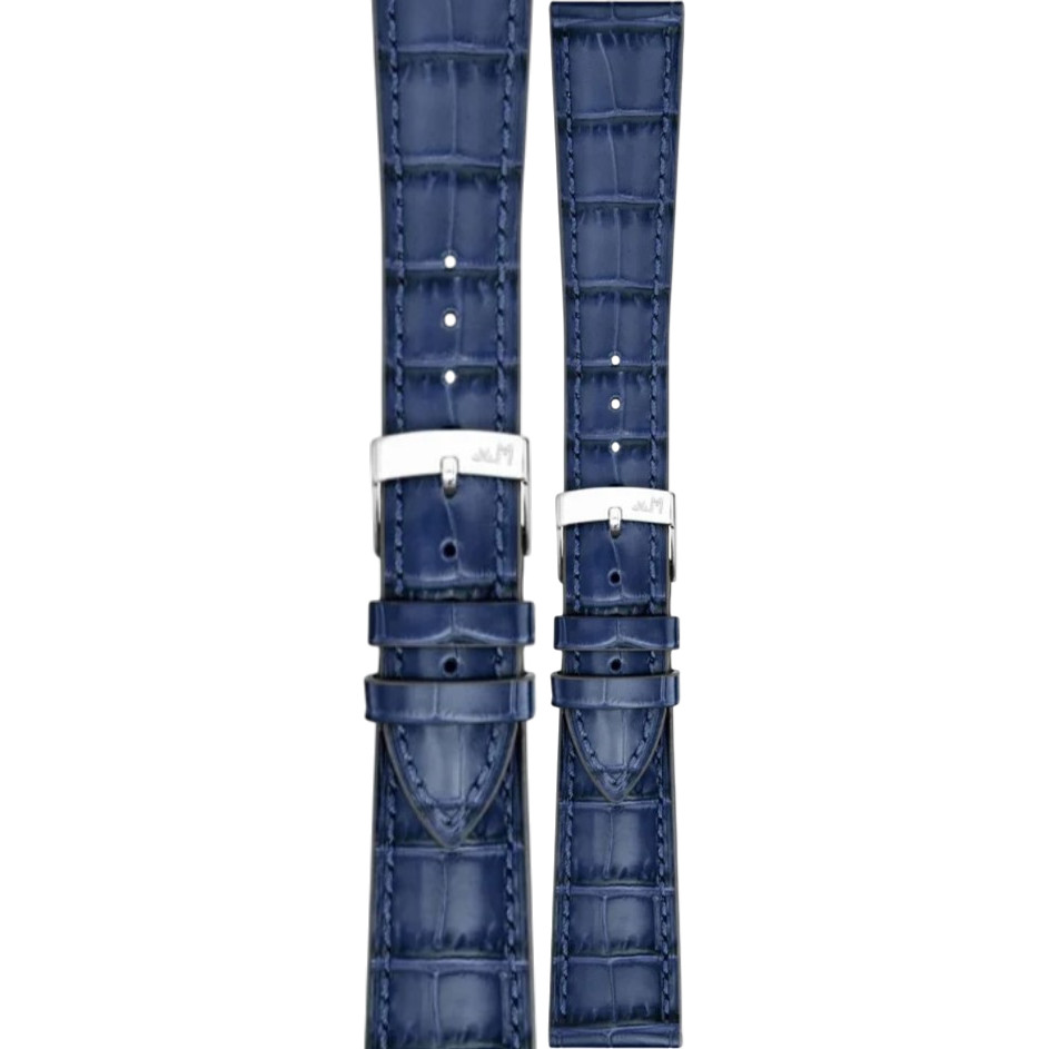 MORELLATO Bayon Watch Strap 12-10mm Blue Leather Silver Hardware A01X6167C54062CR12 - 