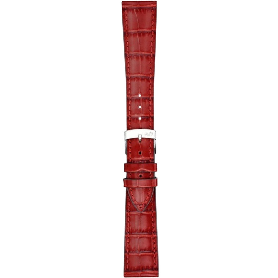 MORELLATO Bayon Watch Strap 14-12mm Red Leather Silver Hardware A01X6167C54083CR14 - 