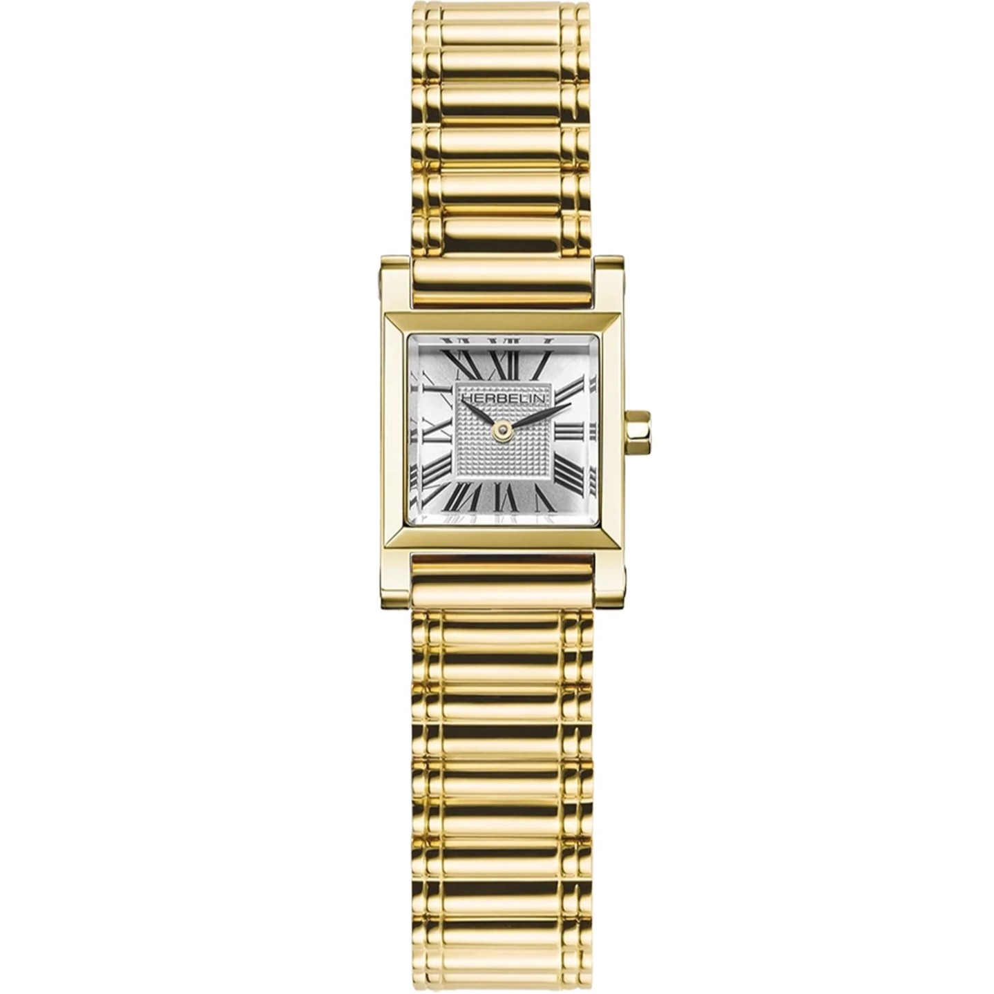 HERBELIN Lady's Set Antares Silver Square Dial 19.4mm Gold Stainless Steel Bracelet A17144P01B2P - 