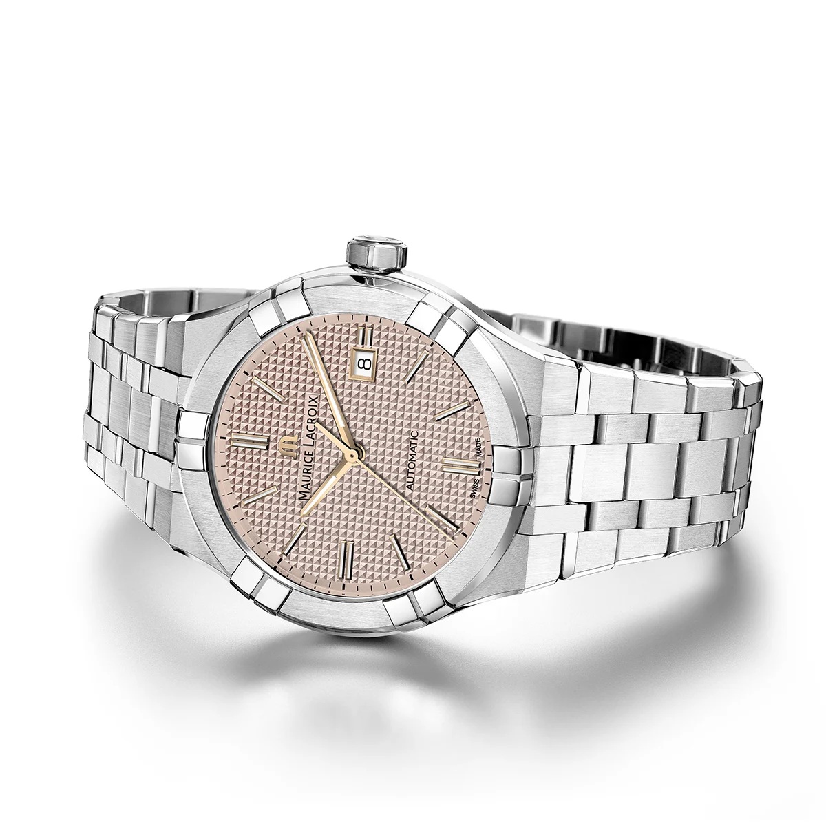 MAURICE LACROIX Aikon Automatic Clous De Paris Motif  Ecru Dial 42mm Silver Stainless Steel Bracelet AI6008-SS002-730-1 - 5