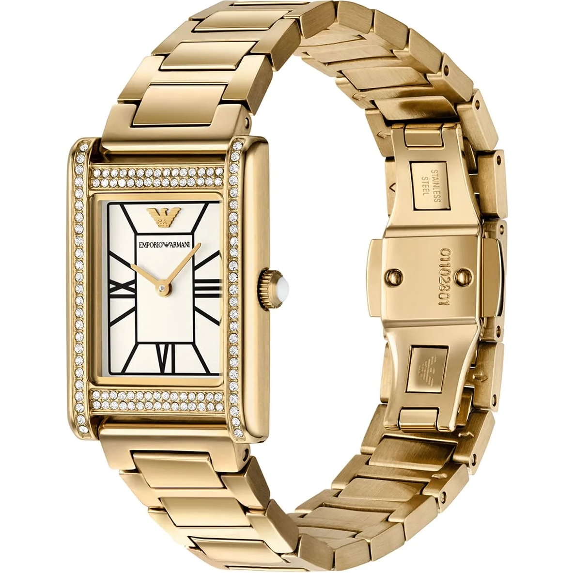 EMPORIO ARMANI Genni Crystals White Dial 22mm Gold Stainless Steel Bracelet AR11659 - 6