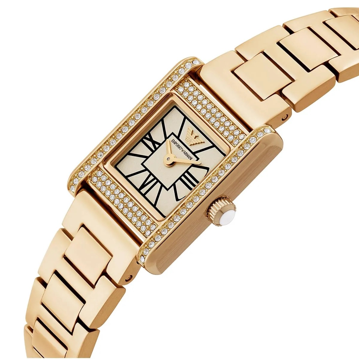 EMPORIO ARMANI Genni Mini Crystals Ivory Dial 20mm Gold Stainless Steel Bracelet AR11663 - 8