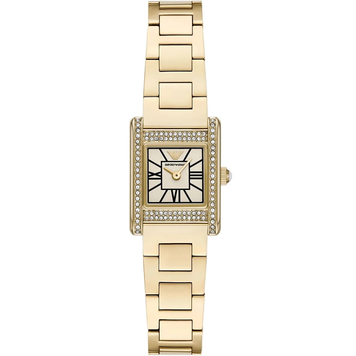 EMPORIO ARMANI Genni Mini Crystals Ivory Dial 20mm Gold Stainless Steel Bracelet AR11663 - 