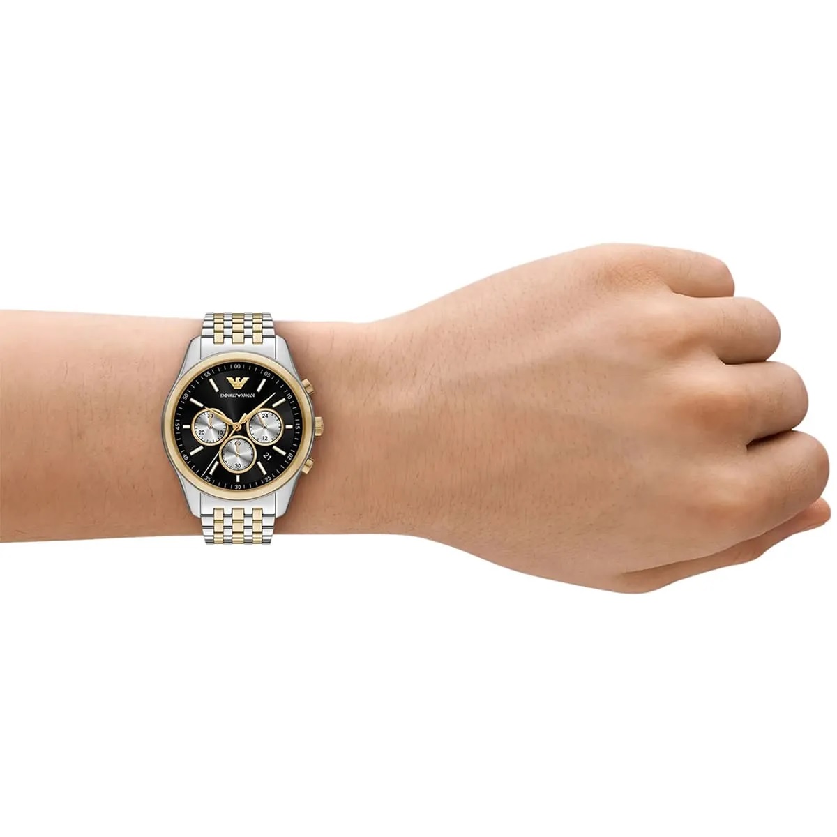 EMPORIO ARMANI Antonio Chronograph Black Dial 41mm Two Tone Gold Stainless Steel Bracelet AR11713 - 3