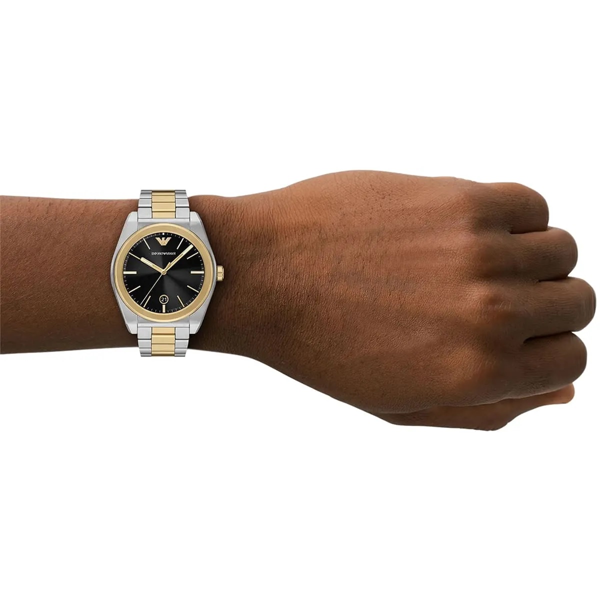 EMPORIO ARMANI Federico Black Dial 41mm Two Tone Gold Stainless Steel Bracelet AR11715 - 3