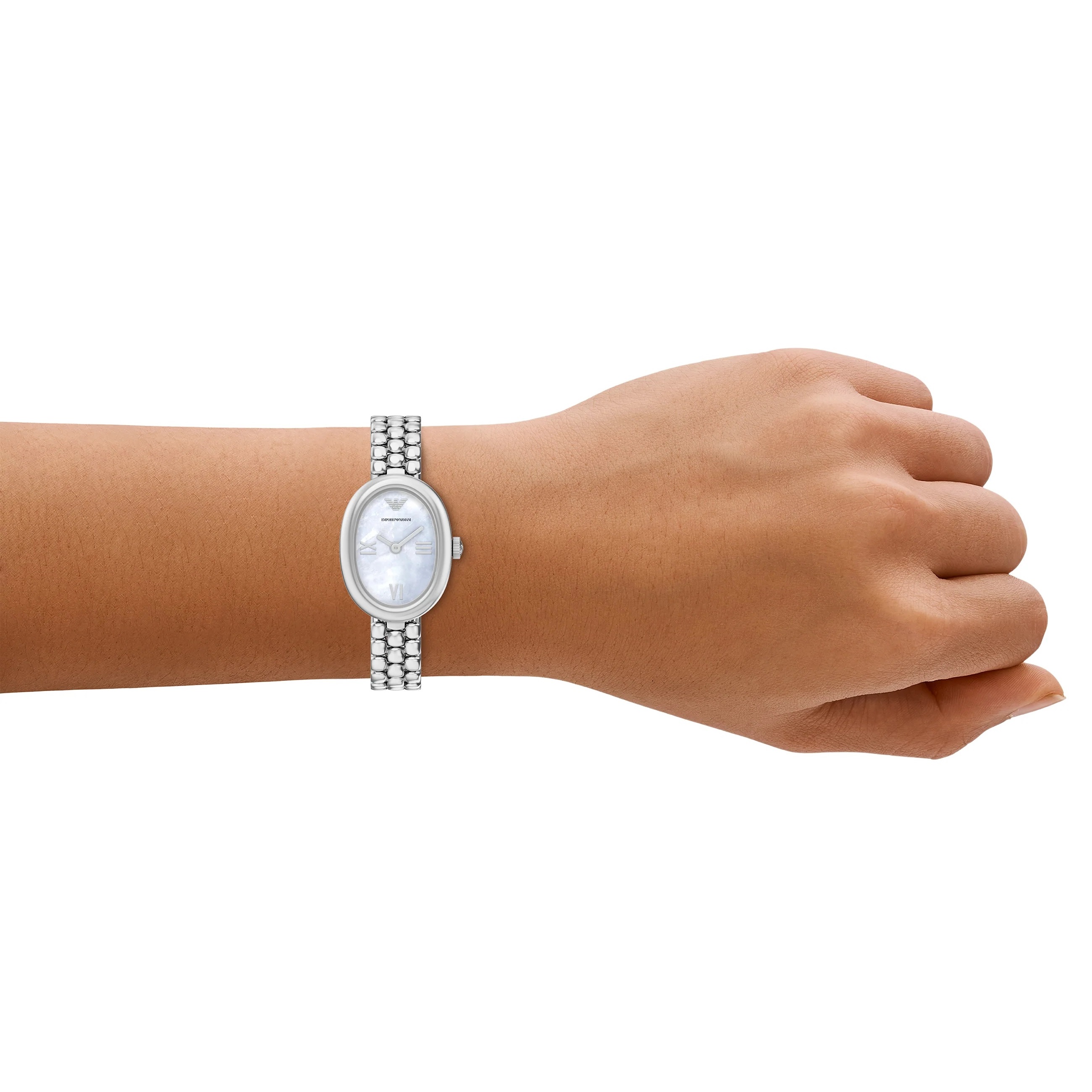 EMPORIO ARMANI Ophelia White Pearl Dial 24mm Silver Stainless Steel Bracelet AR11720 - 3