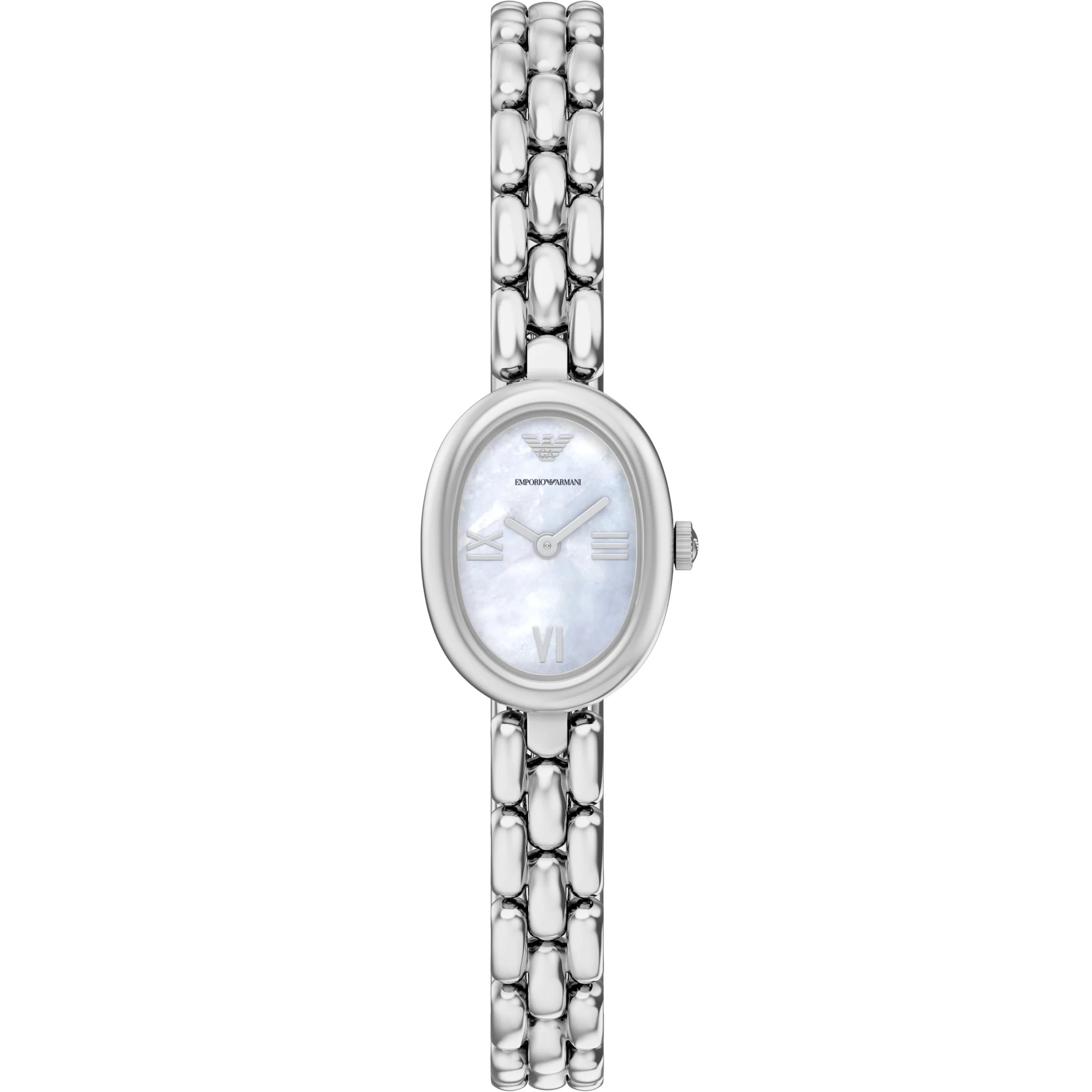 EMPORIO ARMANI Ophelia White Pearl Dial 24mm Silver Stainless Steel Bracelet AR11720 - 