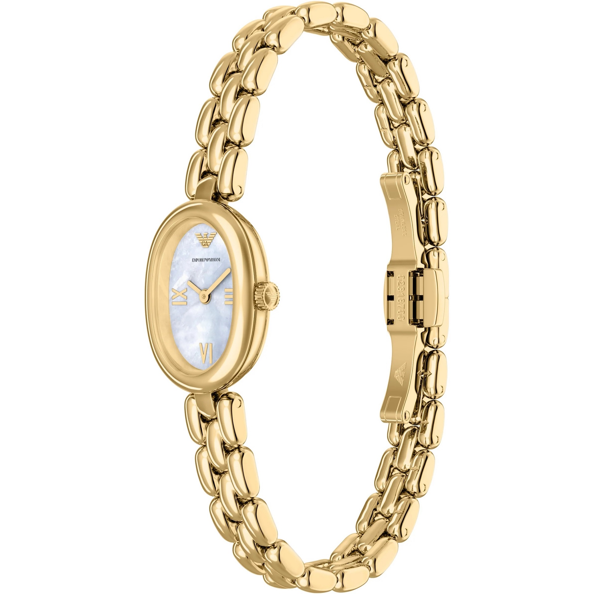 EMPORIO ARMANI Ophelia White Pearl Dial 24mm Gold Stainless Steel Bracelet AR11721 - 3