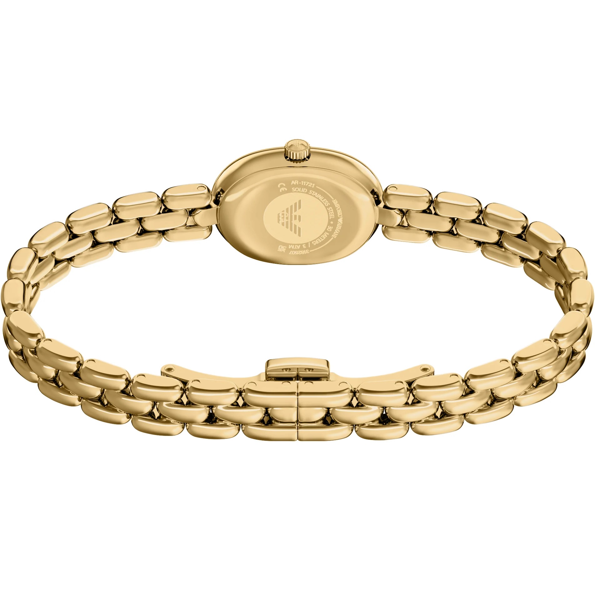 EMPORIO ARMANI Ophelia White Pearl Dial 24mm Gold Stainless Steel Bracelet AR11721 - 6