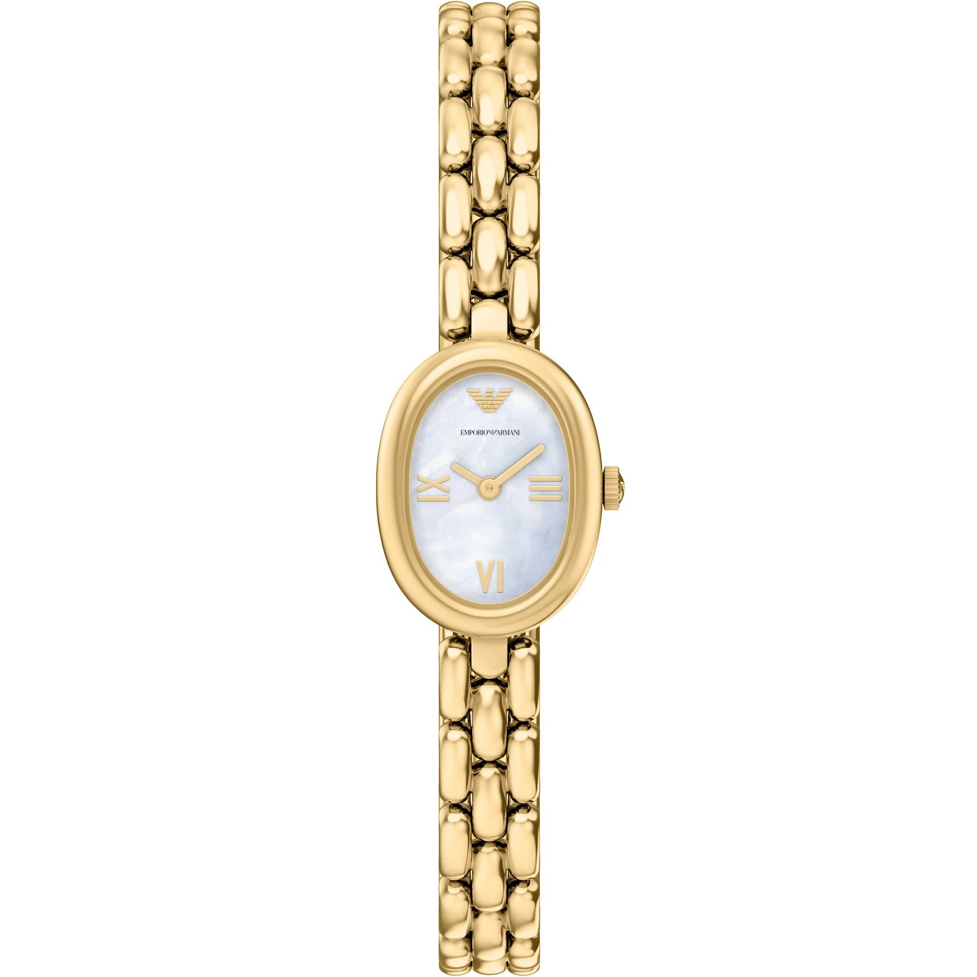EMPORIO ARMANI Ophelia White Pearl Dial 24mm Gold Stainless Steel Bracelet AR11721 - 