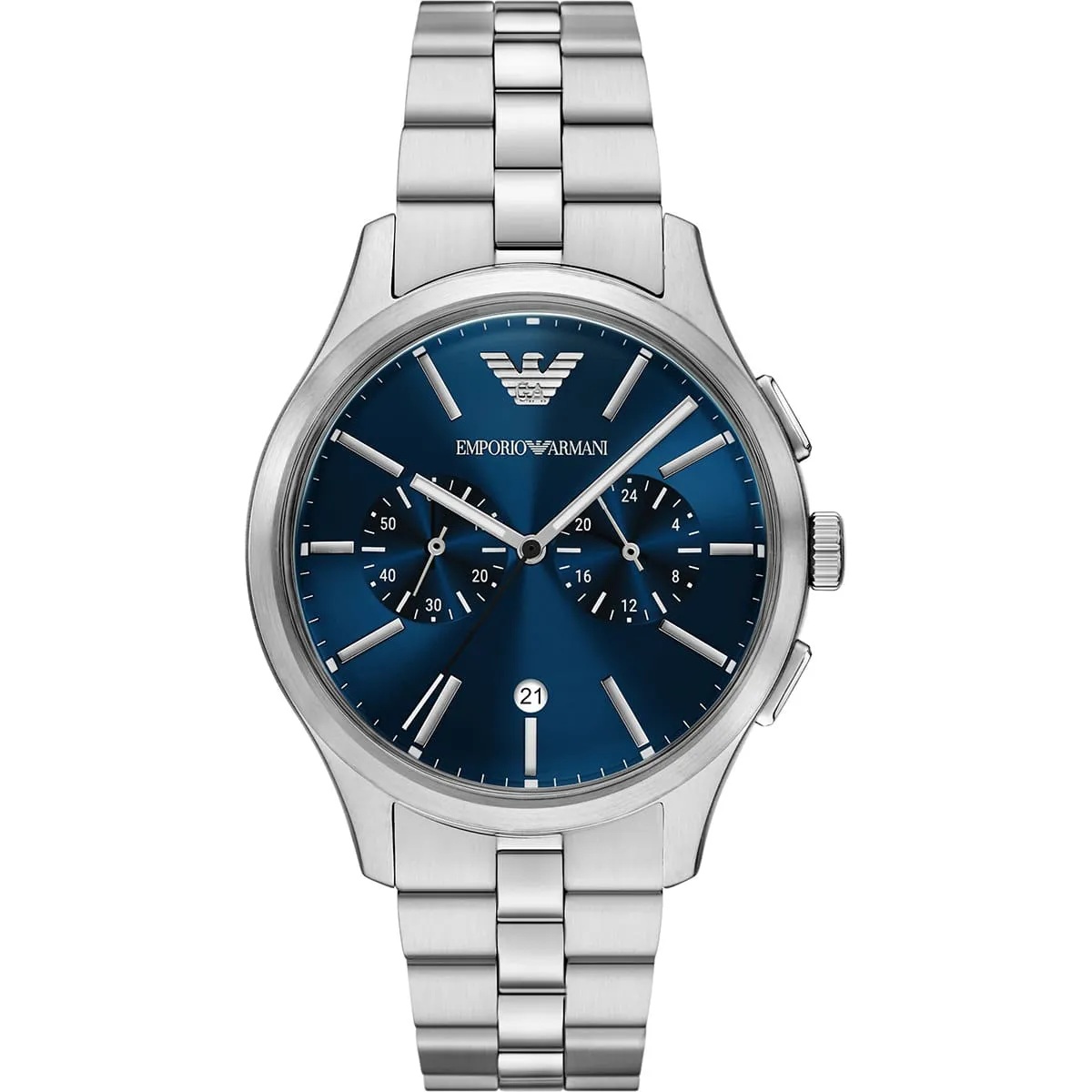 EMPORIO ARMANI Dario Chronograph Blue Dial 41mm Silver Stainless Steel Bracelet AR11728 - 