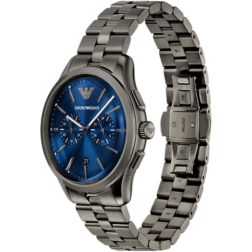 EMPORIO ARMANI Dario Chronograph Blue Dial 41mm Black Stainless Steel Bracelet AR11729 - 3
