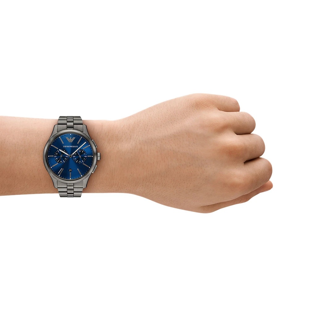 EMPORIO ARMANI Dario Chronograph Blue Dial 41mm Black Stainless Steel Bracelet AR11729 - 