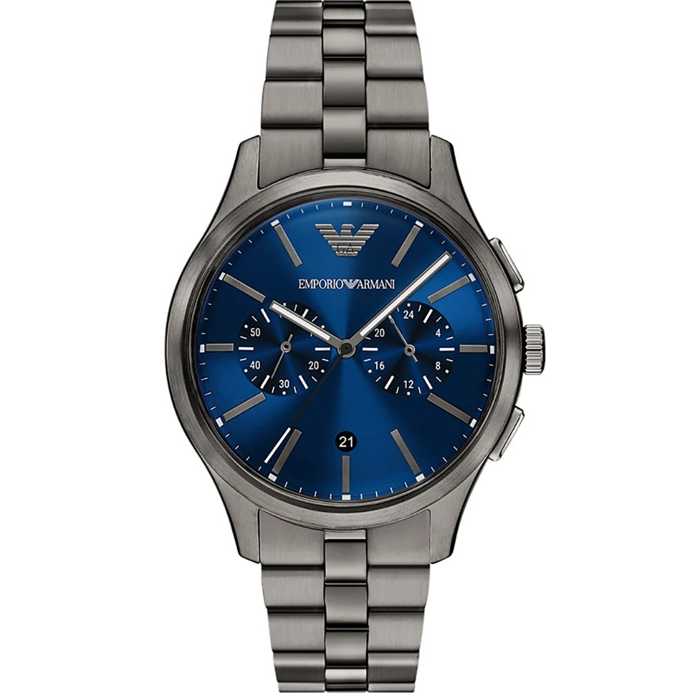 EMPORIO ARMANI Dario Chronograph Blue Dial 41mm Black Stainless Steel Bracelet AR11729 - 