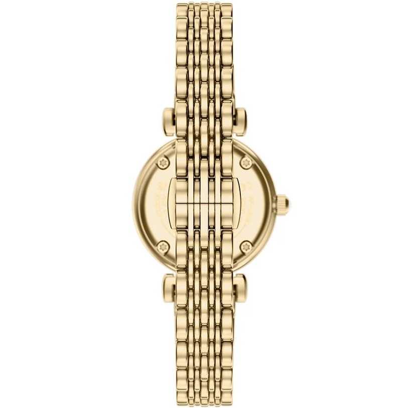 EMPORIO ARMANI Gianni T-Bar White Pearl Dial with Crystals 28mm Gold Stainless Steel Bracelet AR11806 - 4