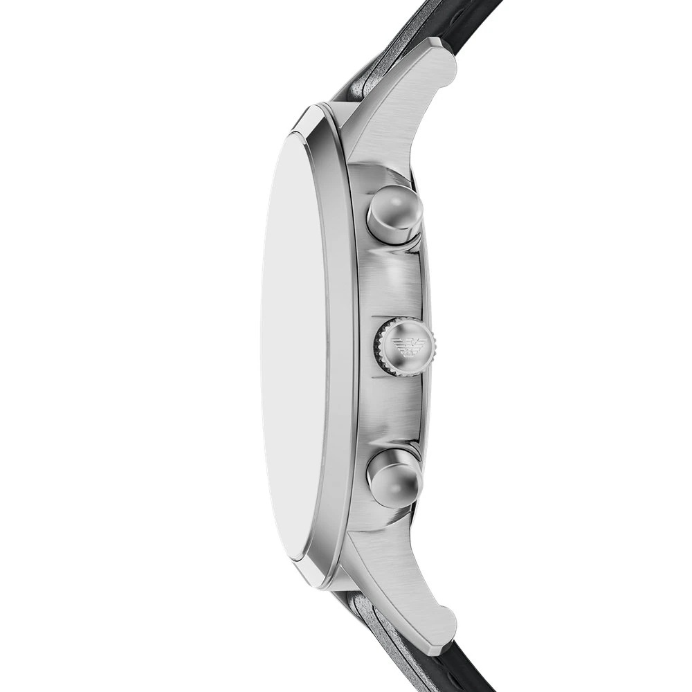 EMPORIO ARMANI Archetipo Chronograph Black Dial 43mm Silver Stainless Steel Black Leather Strap AR11820 - 3