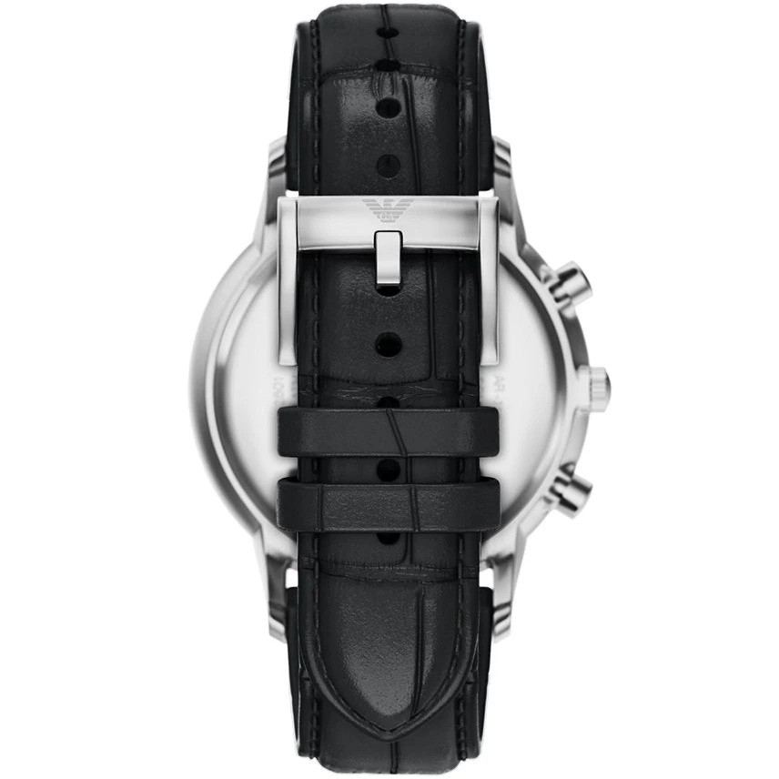EMPORIO ARMANI Archetipo Chronograph Black Dial 43mm Silver Stainless Steel Black Leather Strap AR11820 - 4