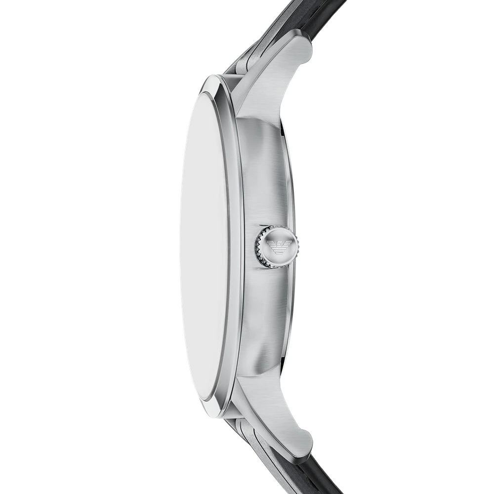 EMPORIO ARMANI Archetipo Black Dial 43mm Silver Stainless Steel Black Leather Strap AR11826 - 3