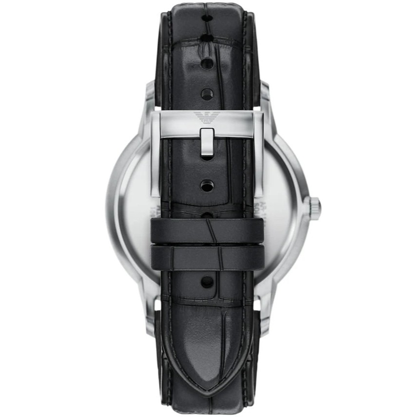 EMPORIO ARMANI Archetipo Black Dial 43mm Silver Stainless Steel Black Leather Strap AR11826 - 4