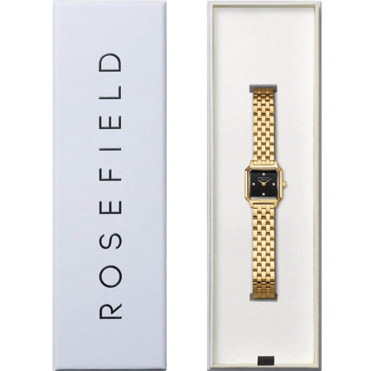 ROSEFIELD The Boxelle Black Dial 19.5 x19.5mm Gold Stainless Steel Bracelet BBGSG-B08 - 5