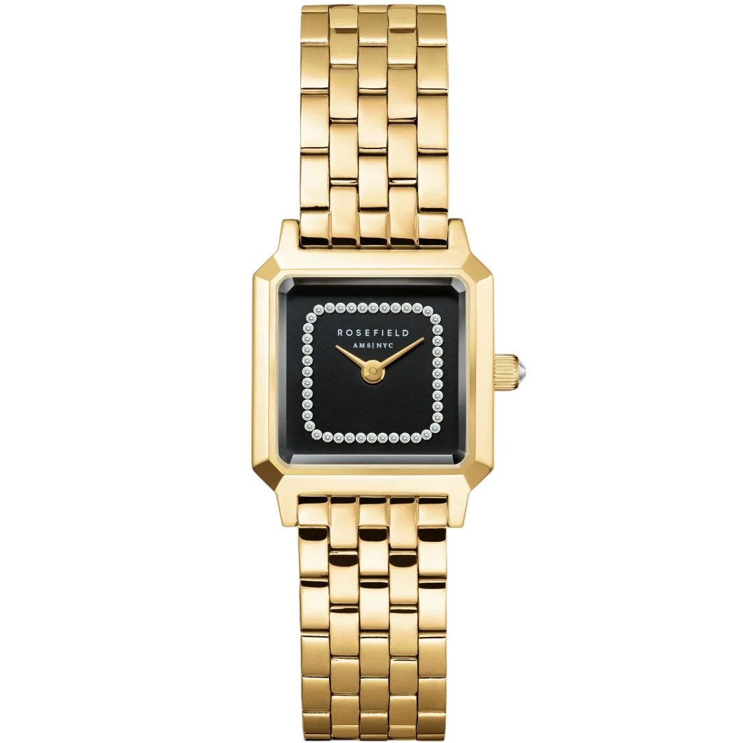 ROSEFIELD The Boxelle Black Matte Dial 19.5 x19.5mm Gold Stainless Steel Bracelet BBGSG-B09 - 