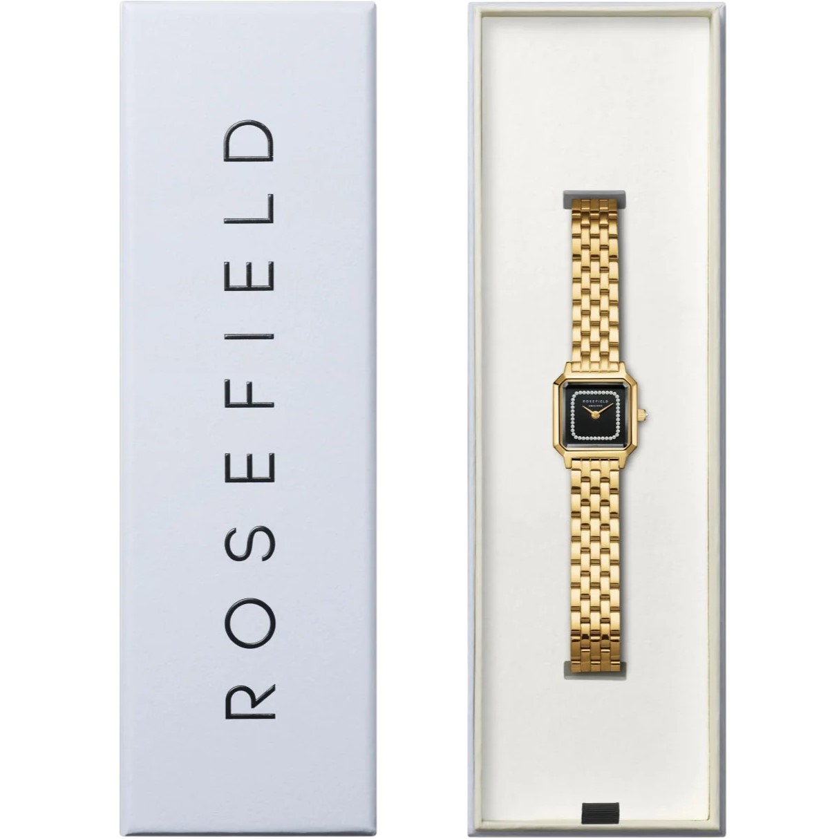 ROSEFIELD The Boxelle Black Matte Dial 19.5 x19.5mm Gold Stainless Steel Bracelet BBGSG-B09 - 5