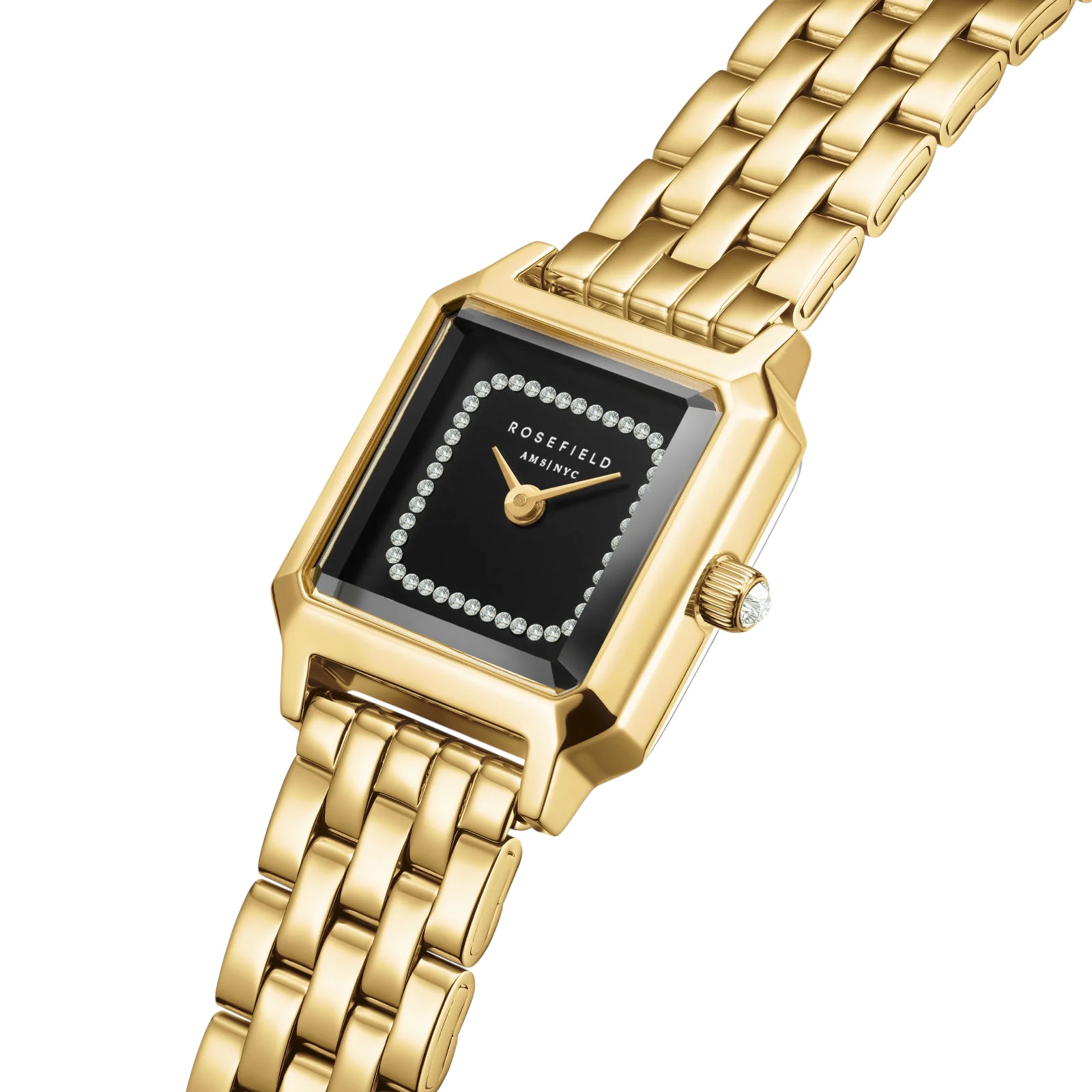 ROSEFIELD The Boxelle Black Matte Dial 19.5 x19.5mm Gold Stainless Steel Bracelet BBGSG-B09 - 3