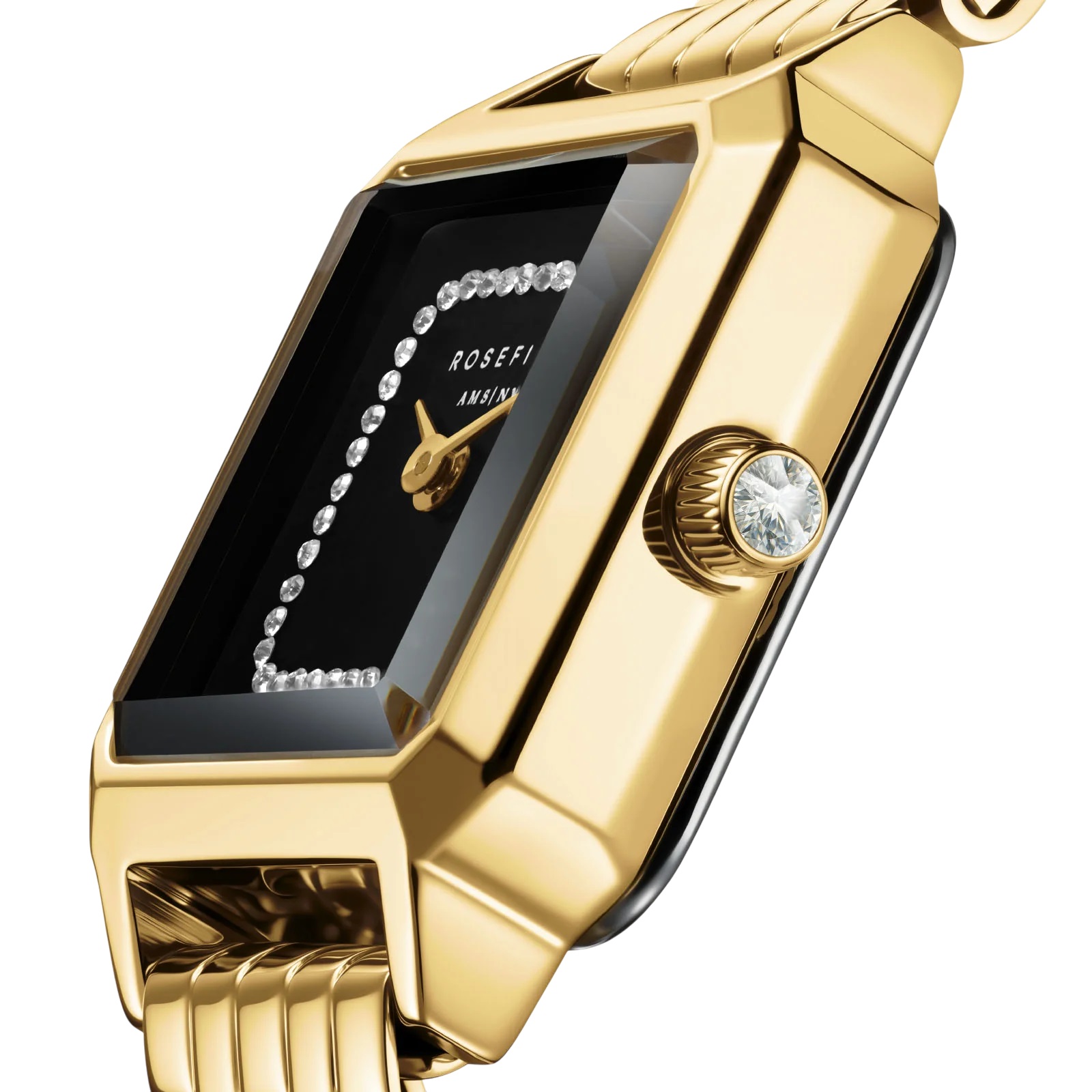 ROSEFIELD The Boxelle Black Matte Dial 19.5 x19.5mm Gold Stainless Steel Bracelet BBGSG-B09 - 4