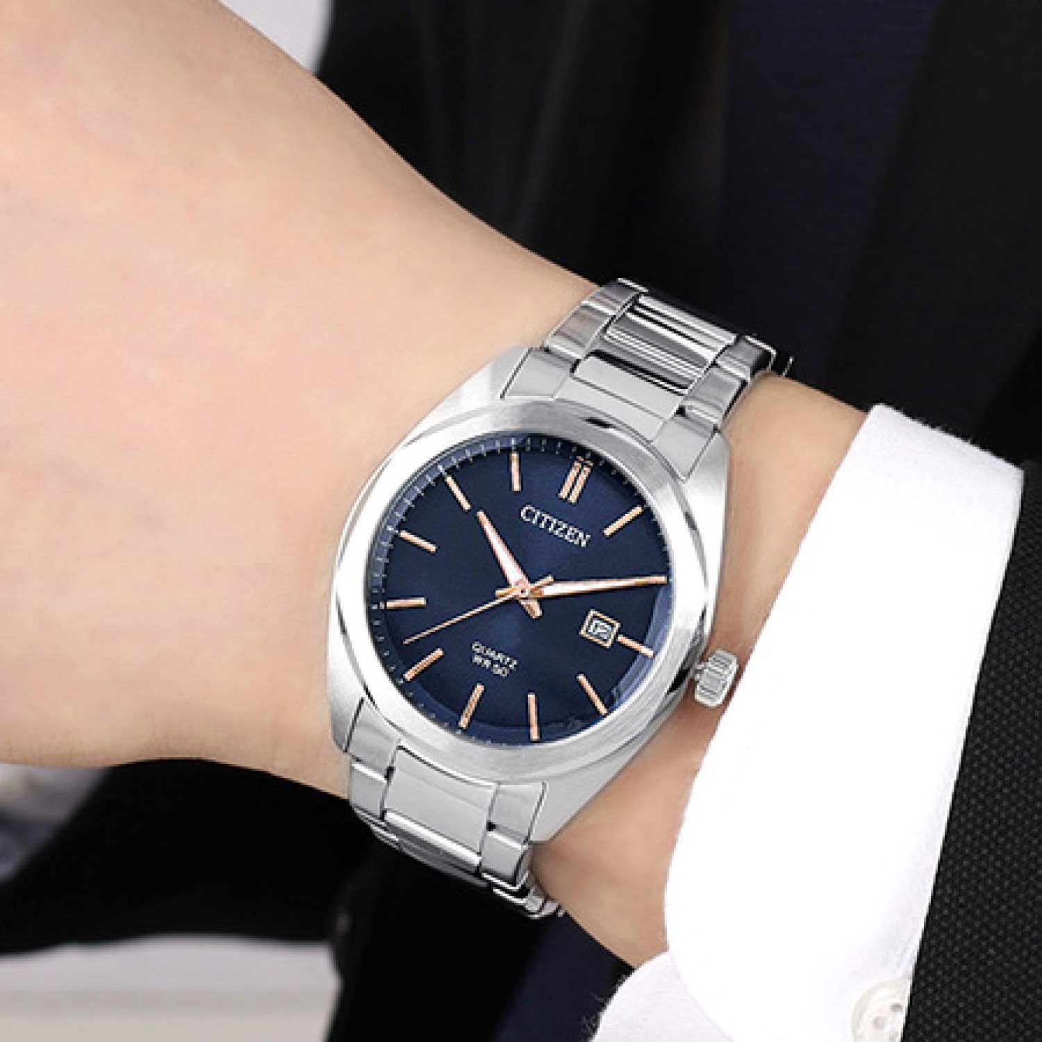 CITIZEN Elegant Collection Quartz Blue Dial 41mm Silver Stainless Steel Bracelet BI5110-54H - 