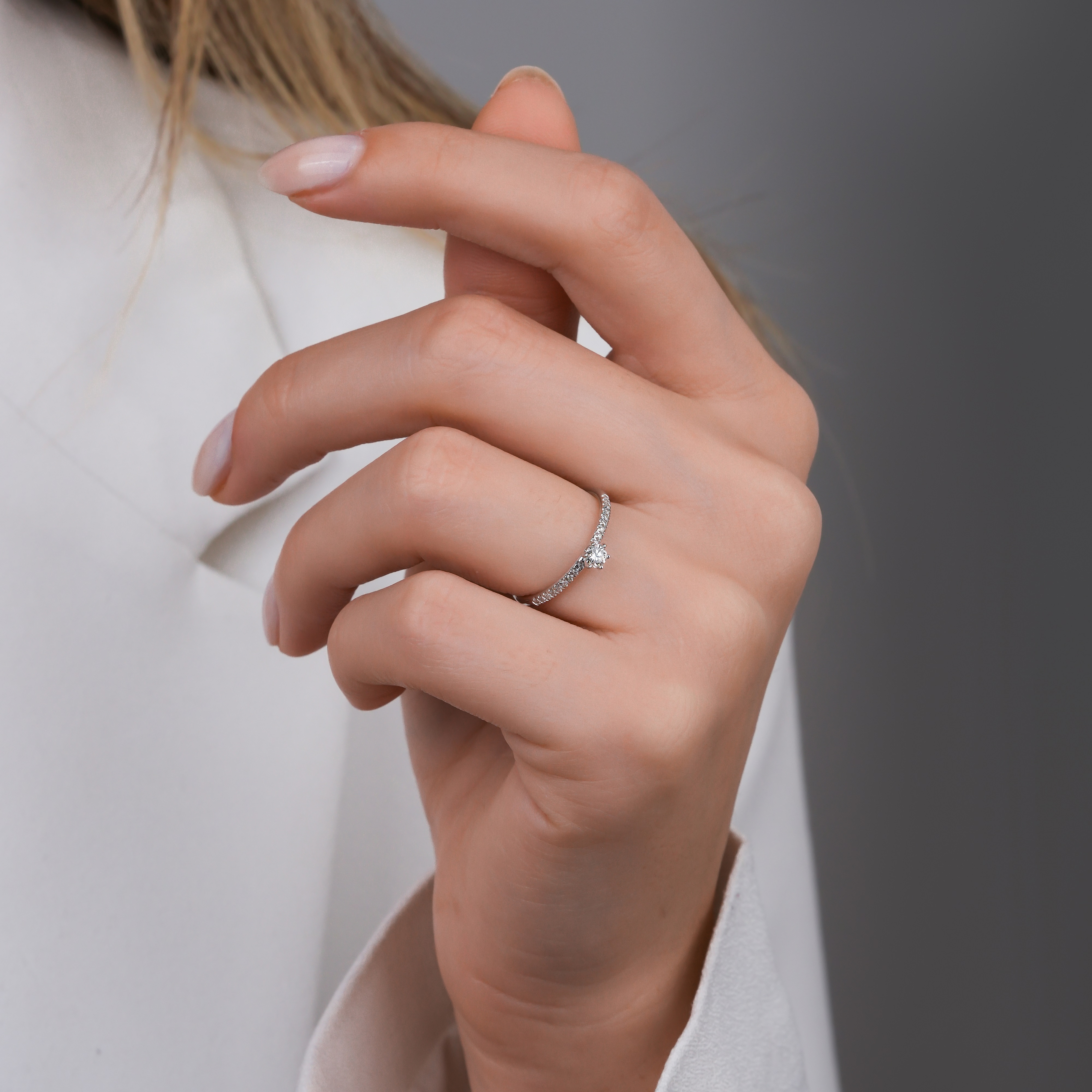 ΔΑΧΤΥΛΙΔΙ Μονόπετρο BULEVARDI Κ18 Λευκό Χρυσό με 0.25ct Διαμάντι BLVD12710 - 