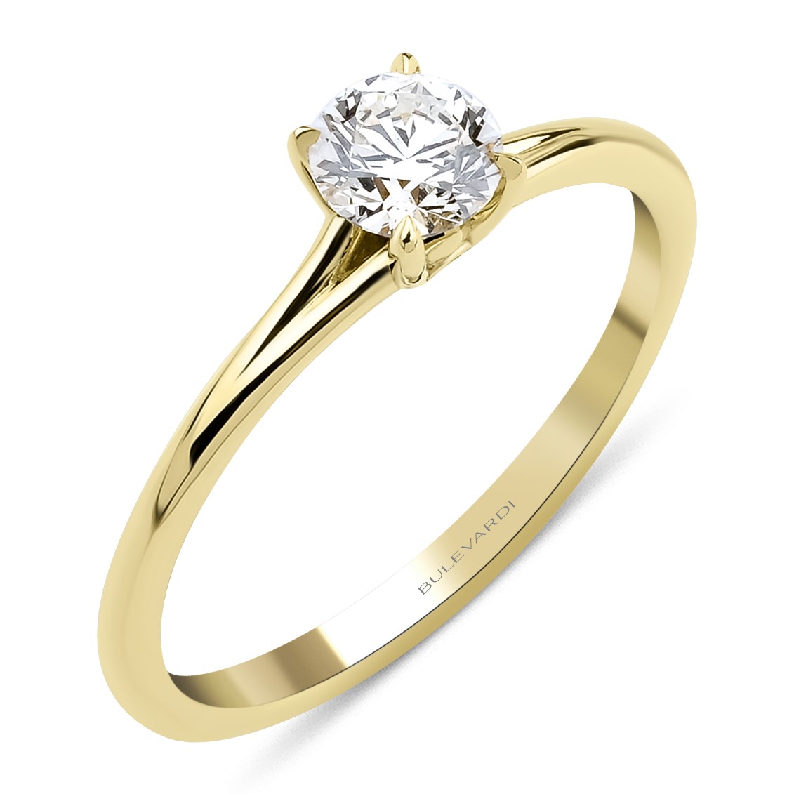 RING Solittaire BULEVARDI K18 Yellow Gold with 0.25ct Diamonds BLVD12714 - 