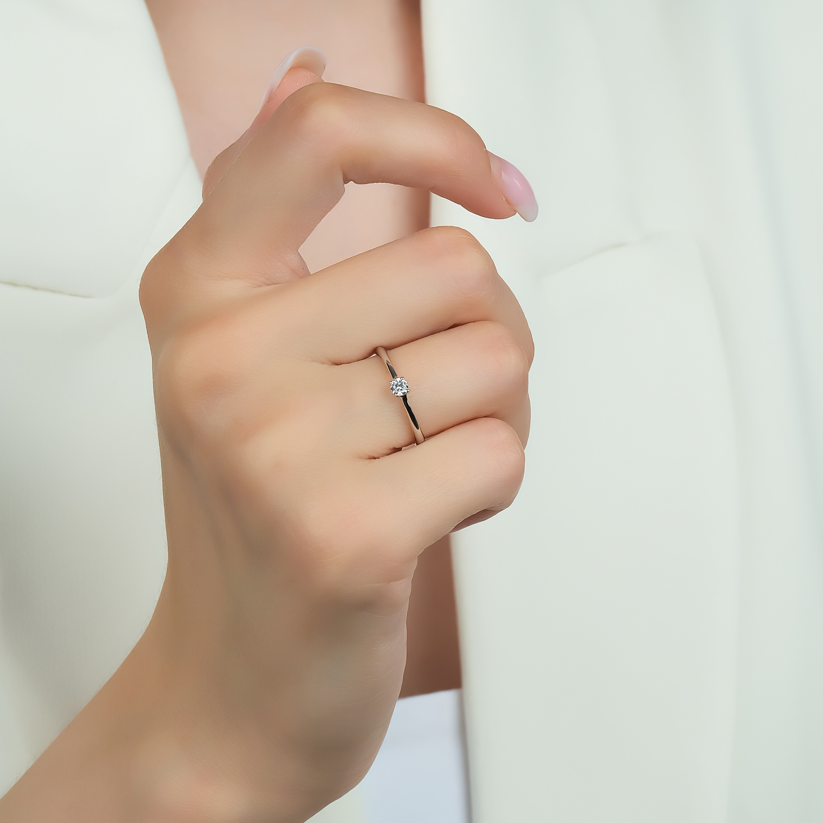 RING Solitaire BULEVARDI K18 White Gold with 0.25ct Diamond BLVD12719 - 2