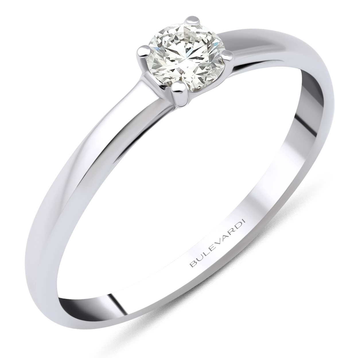 RING Solitaire BULEVARDI K18 White Gold with 0.25ct Diamond BLVD12719 - 1