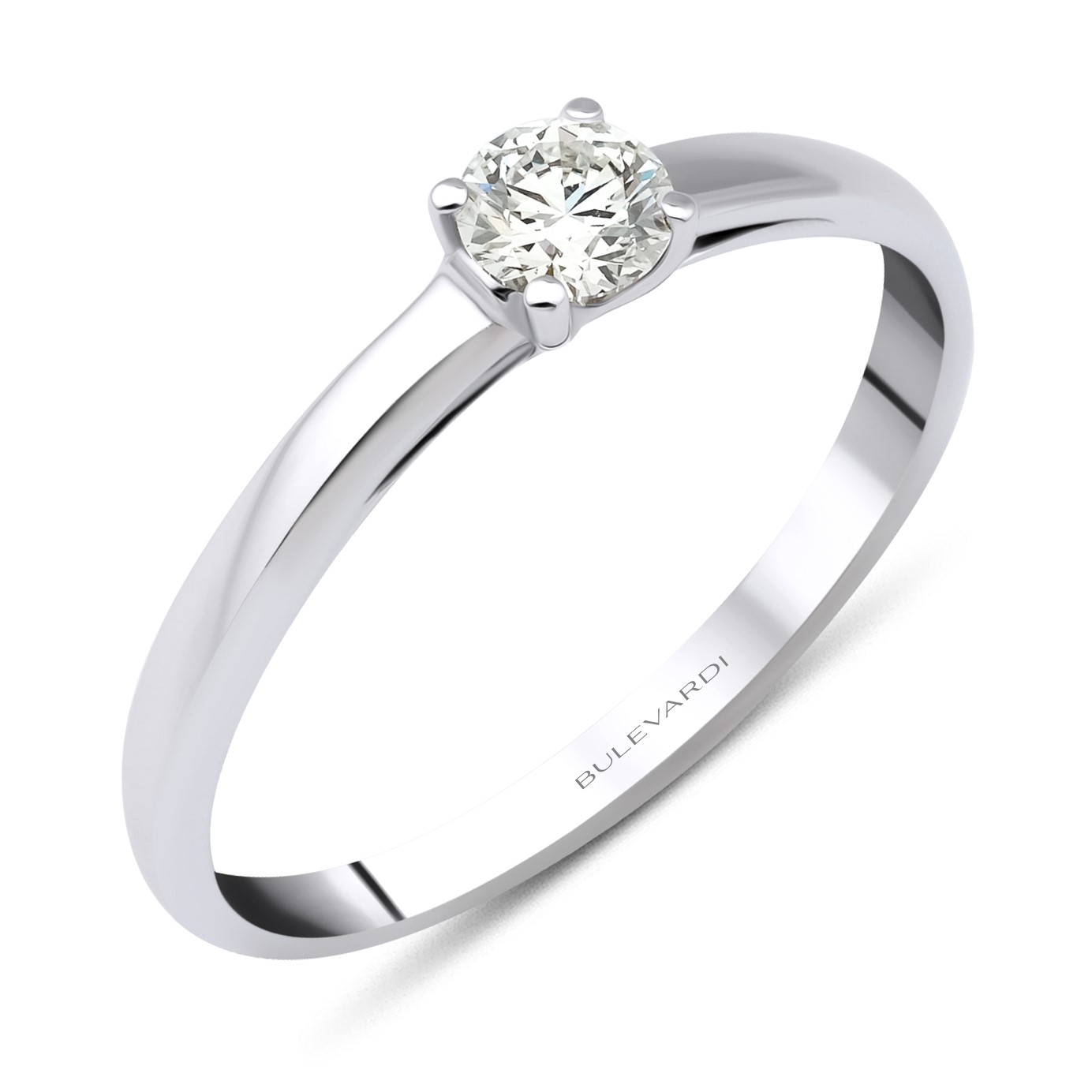 RING Solittaire BULEVARDI K18 White Gold with 0.20ct Diamonds BLVD12720 - 